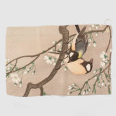 Serviette De Golf Japonais Asiatique Koson Bird Chickadee Songbird (Horizontal)