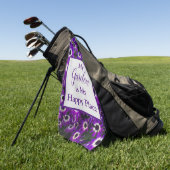Serviette De Golf Jardin dans mon endroit heureux Fleur violet brill (Vert)