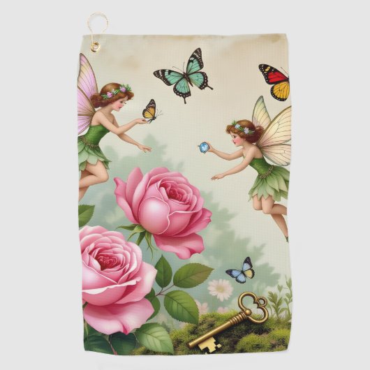 Serviette De Golf Jardin Enchanté des Fées Florales (Devant)
