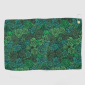Serviette De Golf Jardin succulent en vert (Horizontal)