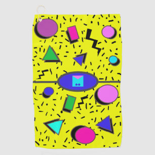Serviette De Golf Jaune 80s Memphis Style Abstrait Rétro sans coutur