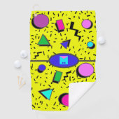 Serviette De Golf Jaune 80s Memphis Style Abstrait Rétro sans coutur (En situation)