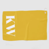 Serviette De Golf Jaune Été Moderne Monogramme Personnalisé (Horizontal)