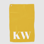 Serviette De Golf Jaune Été Moderne Monogramme Personnalisé (Devant)