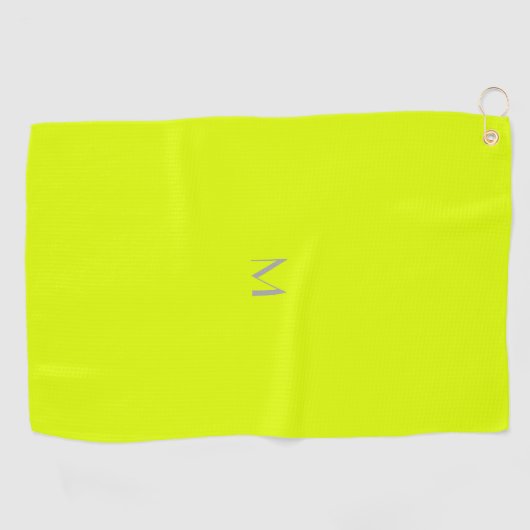 Serviette De Golf jaune fluorescent - ajouter monogramme (Horizontal)