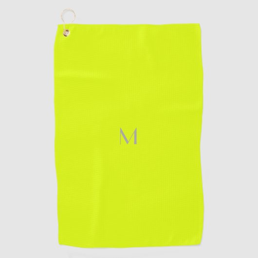 Serviette De Golf jaune fluorescent - ajouter monogramme (Devant)
