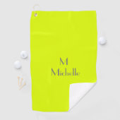 Serviette De Golf jaune fluorescent - ajouter un monogramme et une s (En situation)