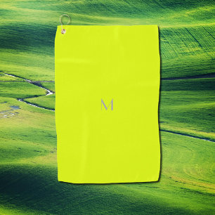 Serviette De Golf jaune fluorescent - ajoutez le monogramme