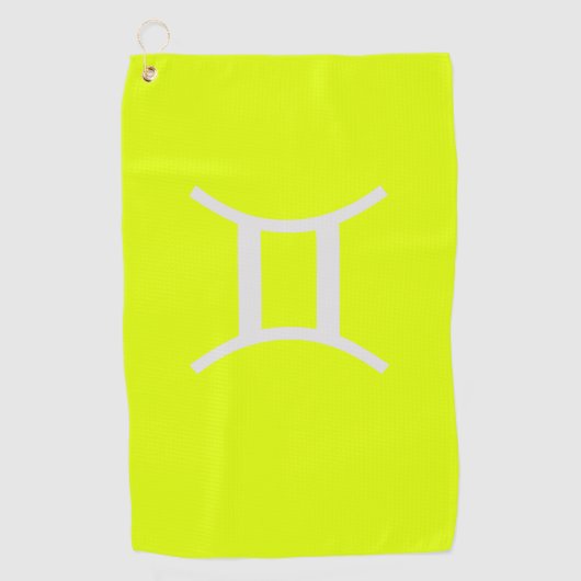 Serviette De Golf jaune fluorescent -serviette de golf Gemini (Devant)