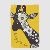 Serviette De Golf Jaune Funky Cool Paisley Giraffe Inspiration (Devant)