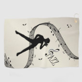 Serviette De Golf Jazz Dance Golden Music Golf Towel (Horizontal)