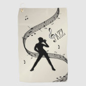 Serviette De Golf Jazz Dance Golden Music Golf Towel (Devant)