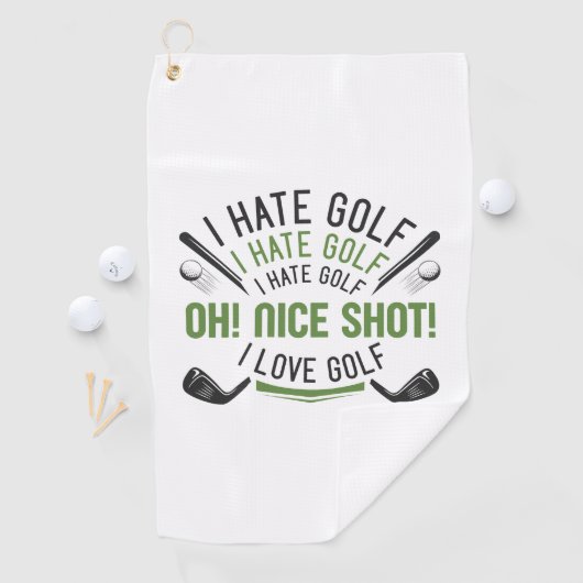 Serviette De Golf Je déteste le golf (En situation)