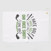 Serviette De Golf Je déteste le golf (Horizontal)