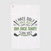 Serviette De Golf Je déteste le golf (Devant)