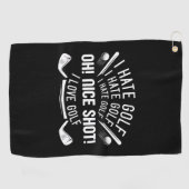 Serviette De Golf Je déteste le golf (Horizontal)