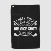 Serviette De Golf Je déteste le golf (Devant)