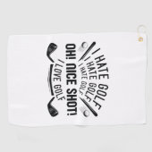 Serviette De Golf Je déteste le golf (Horizontal)