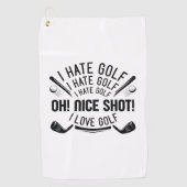 Serviette De Golf Je déteste le golf (Devant)