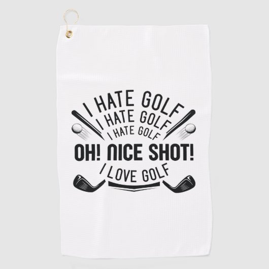 Serviette De Golf Je déteste le golf (Devant)