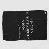 Serviette De Golf Je devrais infiniment préférer un livre - Jane Aus (Horizontal)