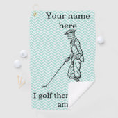 Serviette De Golf "Je golf donc je suis" Personnalisé Funny (En situation)