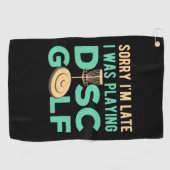 Serviette De Golf Je Jouais À Disk Golf (Horizontal)
