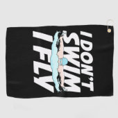 Serviette De Golf Je Ne Nage Pas Je Vole (Horizontal)