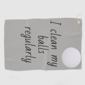 Serviette De Golf Je Nettoie Régulièrement Mes Boules Humour Drôle (Horizontal)