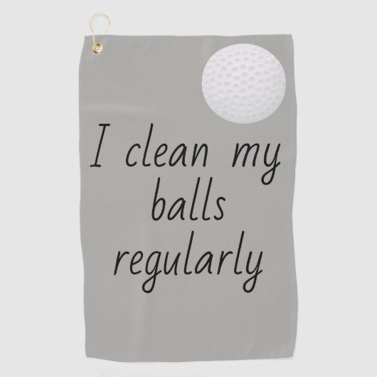 Serviette De Golf Je Nettoie Régulièrement Mes Boules Humour Drôle (Devant)
