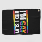 Serviette De Golf Je suis Gay et je suis Gay pride LGBTQ (Horizontal)