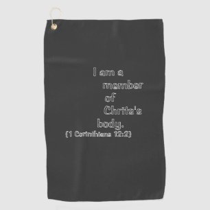 SERVIETTE DE GOLF JE SUIS MEMBRE DU CORPS DU CHRIST.
