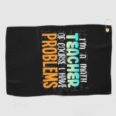 Serviette De Golf Je Suis Un Enseignant En Mathématiques (Horizontal)