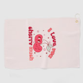 Serviette De Golf Je T'Aime Beaucoup Cherry (Horizontal)