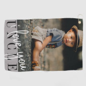 Serviette De Golf Je t'aime Oncle Photo personnalisée  (Horizontal)