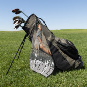 Serviette De Golf Je t'aime Oncle Photo personnalisée  (Vert)