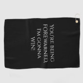 Serviette De Golf Je vais gagner drôle noir (Horizontal)