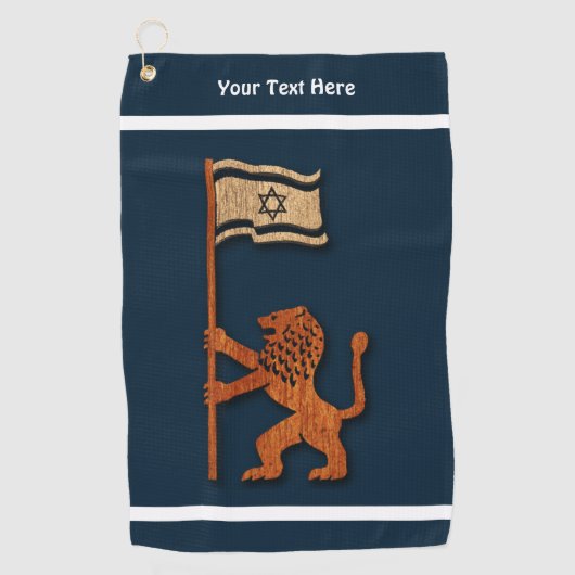 Serviette De Golf Jerusalem Lion With Flag (Devant)