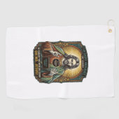 Serviette De Golf Jésus Fond noir Couverture de webcam oubliée Virtu (Horizontal)