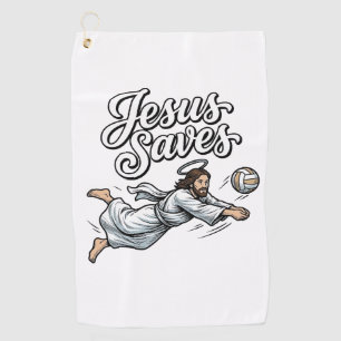 Serviette De Golf Jésus Sauve Volleyball Vintage Chemise Chrétienne