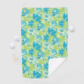 Serviette De Golf Joli bleu vert transparent lièvre floral (En situation)