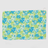 Serviette De Golf Joli bleu vert transparent lièvre floral (Horizontal)