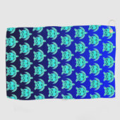Serviette De Golf Joli bleu vert turquoise turquoise tortues motif (Horizontal)