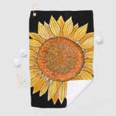Serviette De Golf Joli Boho Art Aquarelle Jaune Tournesol (En situation)