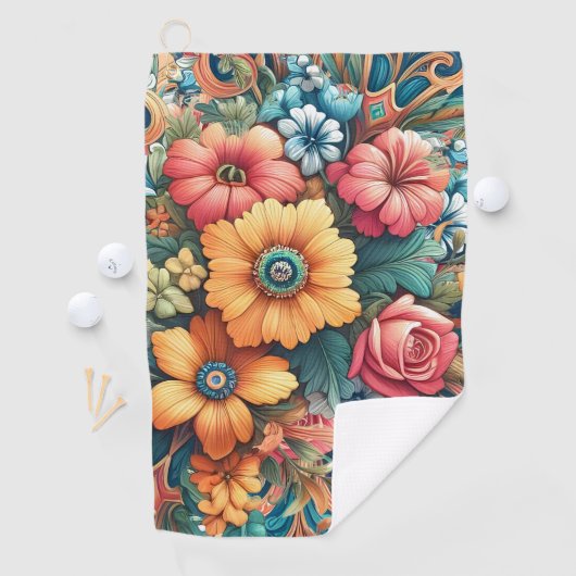 Serviette De Golf Joli bouquet de fleurs (En situation)