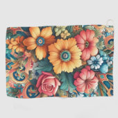 Serviette De Golf Joli bouquet de fleurs (Horizontal)