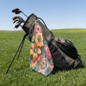 Serviette De Golf Joli bouquet de fleurs (Vert)