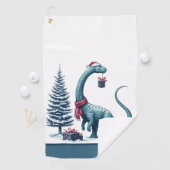 Serviette De Golf Joli Brontosaurus Christmas Golf Towne (En situation)