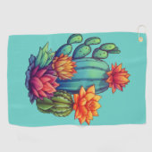 Serviette De Golf Joli cactus en fleurs (Horizontal)