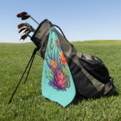 Serviette De Golf Joli cactus en fleurs (Vert)